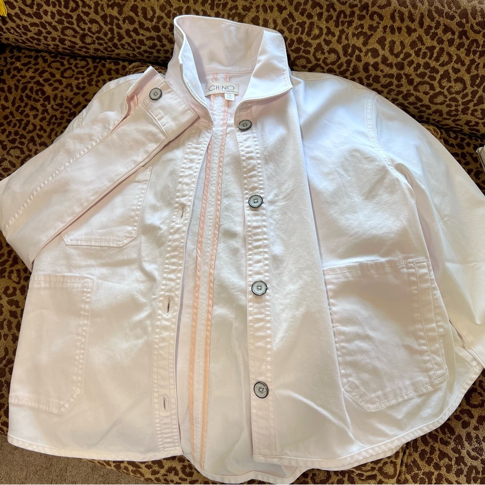 NEW-CHINO by ANTHROPOLOGIE-Pale Pink Swing Jacket-L